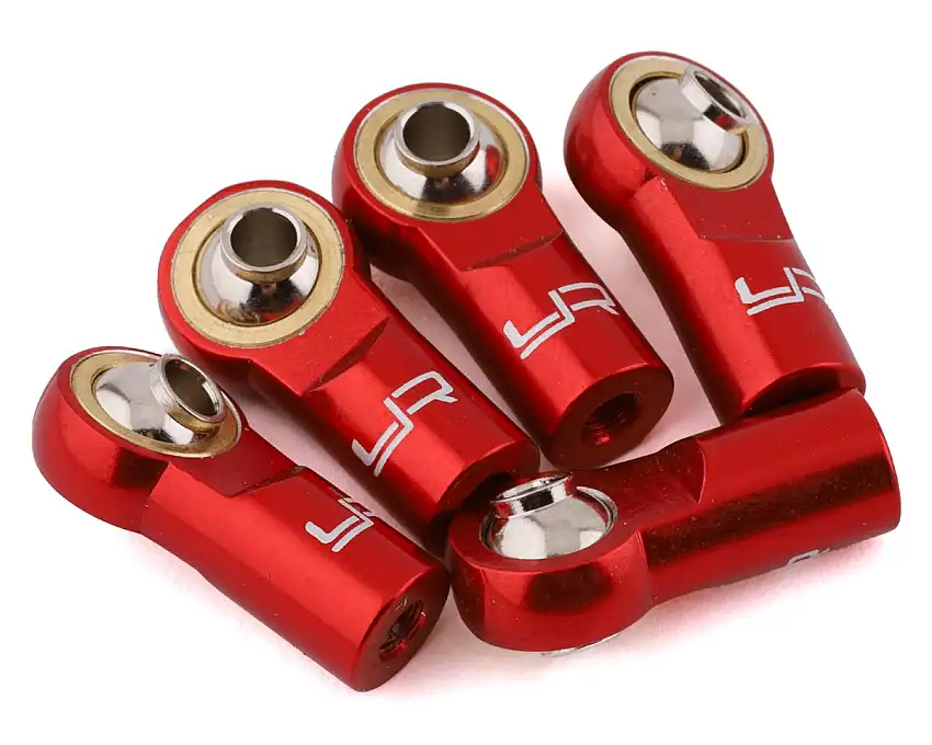 Yeah Racing 3mm Aluminum Threaded Rod Ends (Red) (5) (Standard Thread)