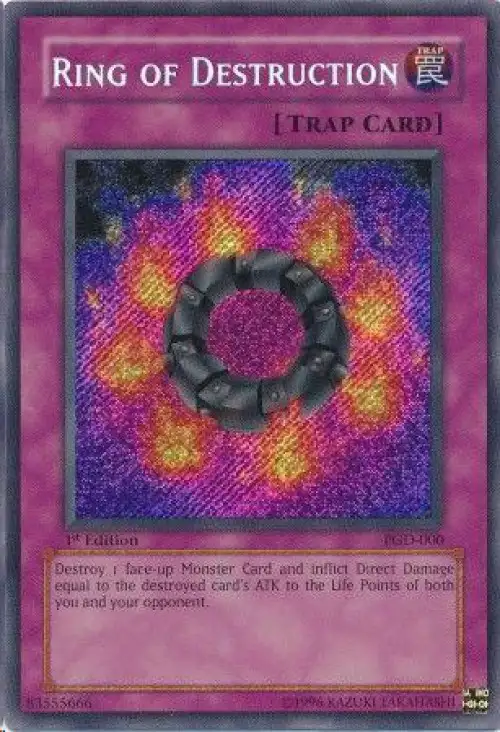 YuGiOh Pharaonic Guardian Secret Rare Ring of Destruction PGD-000