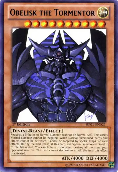 YuGiOh Battle Pack: Epic Dawn Starfoil Obelisk the Tormentor BP01-EN021